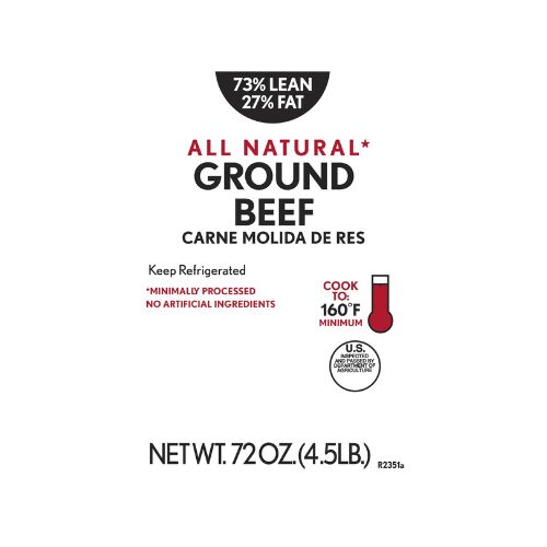 73% Lean/27% Fat Ground Beef, 4.5 lb Tray, Fresh, All Natural* - Image 4