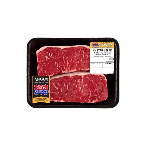 New York Strip Steak, Choice Angus Beef, 2 per Tray, 1.25 - 1.90 lb