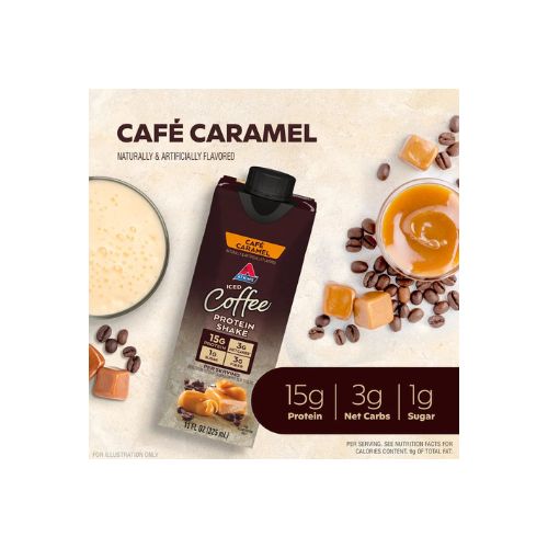 Atkins Protein Shake, Iced Coffee Café Caramel, Keto Friendly, 15g Protein, Caffeinated, 4 Count - Image 7