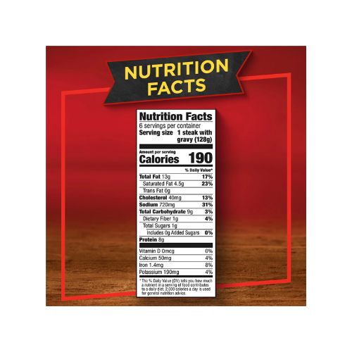 Banquet Family Size Salisbury Steaks and Brown Gravy, Frozen Meal, 27 oz. - Image 7