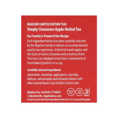 Bigelow Simply Cinnamon Apple Seasonal Tea, Caffeine Free, Herbal Tea Bags, 18 Count - Image 11