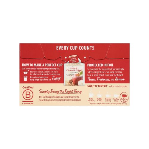 Bigelow Simply Cinnamon Apple Seasonal Tea, Caffeine Free, Herbal Tea Bags, 18 Count - Image 4