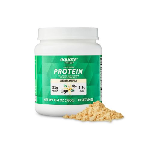 Equate Plant-Based Protein Powder Supplement, Smooth Vanilla, 13.4 oz - Image 3
