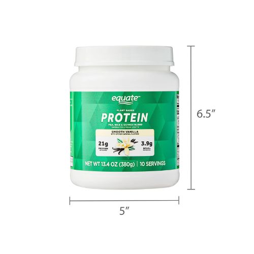 Equate Plant-Based Protein Powder Supplement, Smooth Vanilla, 13.4 oz - Image 9