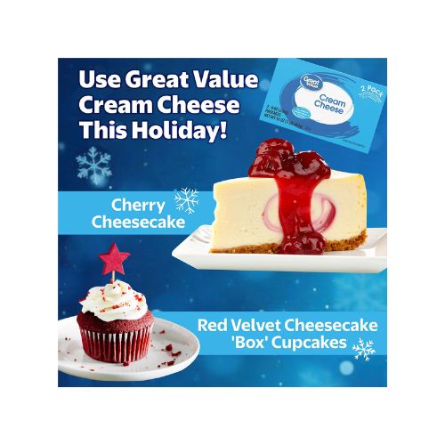Great Value Cream Cheese Brick, 8 oz Block, 2 Pack - Image 2