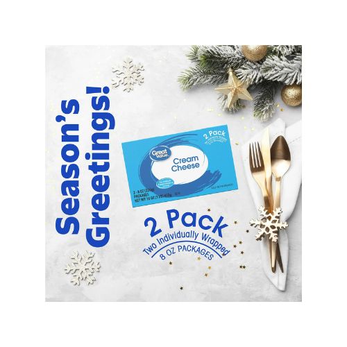 Great Value Cream Cheese Brick, 8 oz Block, 2 Pack - Image 3