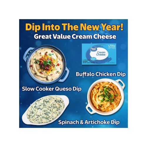 Great Value Cream Cheese Brick, 8 oz Block, 2 Pack - Image 4