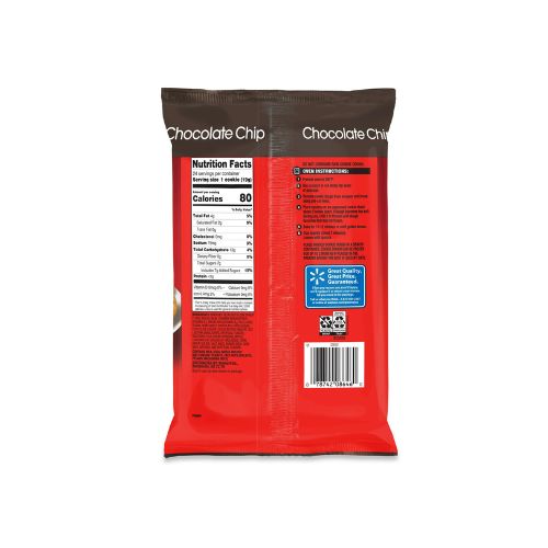 Great Value Ready to Bake Regular Chocolate Chip Cookie Dough, 16.5 oz, Shellfish Free - Image 6