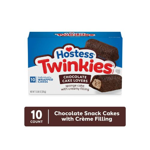 Hostess Twinkies Chocolate Lovers Snack Cakes, Chocolate Sponge Cake with Chocolate Flavored Filling, 13.58 oz Box (10 Ct.) - Image 2