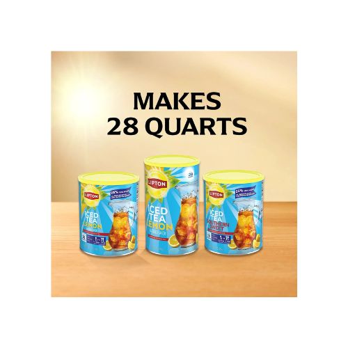 Lipton Lemon Iced Tea Mix, Caffeinated, Black Tea, 28 Quarts - Image 3