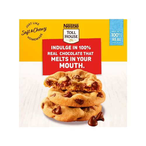 Nestle Toll House Chocolate Chip Cookie Dough, Makes 30 Cookies for Holiday Baking, 1 Tube, 30 oz - Image 4