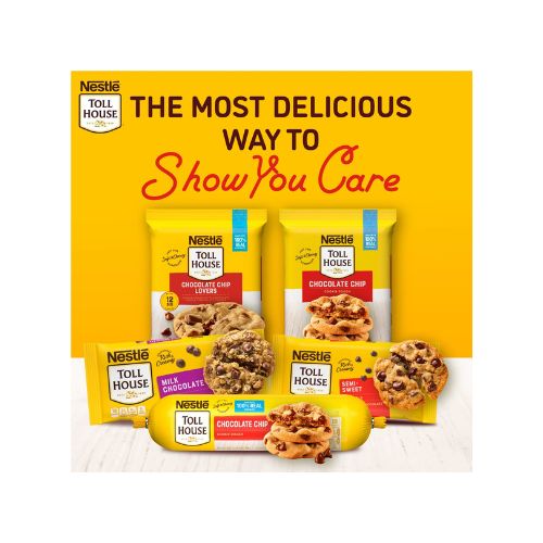 Nestle Toll House Chocolate Chip Cookie Dough, Makes 30 Cookies for Holiday Baking, 1 Tube, 30 oz - Image 8