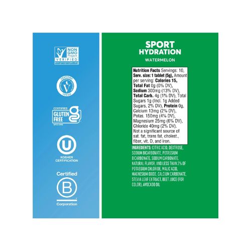 Nuun Sport Electrolytes Hydration Drink Mix Tablets, Watermelon, 10 Count Tube - Image 3