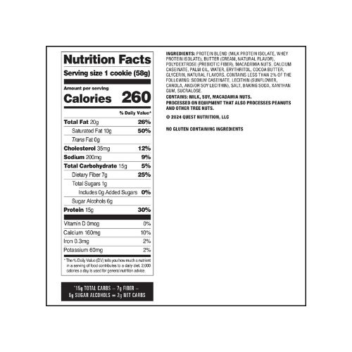 Quest Nutrition, 15g Protein Soft Cookie, White Chocolate Macadamia Flavor, High Protein, Low Carb, 4 Count - Image 2