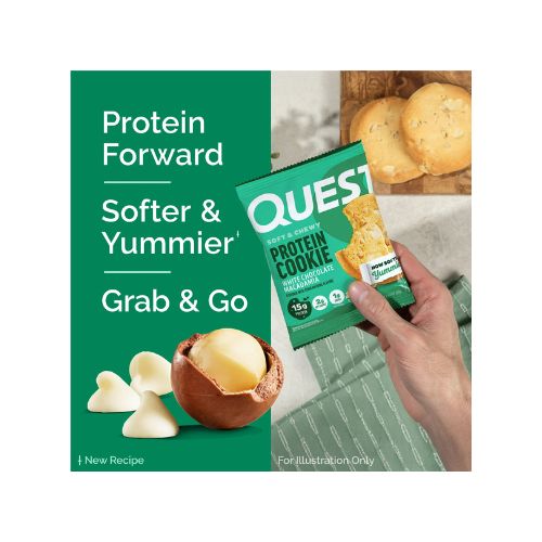 Quest Nutrition, 15g Protein Soft Cookie, White Chocolate Macadamia Flavor, High Protein, Low Carb, 4 Count - Image 3