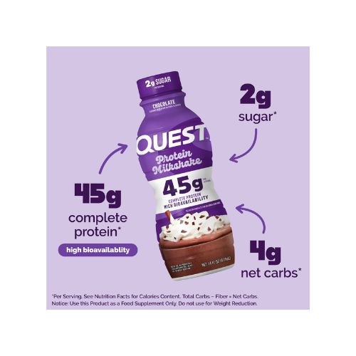 Quest Nutrition, 45g High Protein Chocolate Milkshake 14oz Ready to Drink, 1 Count - Image 3