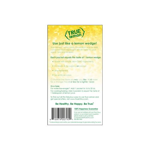True Lemon Crystallized Water Enhancer Powder, 0 Calorie Lemon Flavor, 1.41 oz., 50 Count Packets - Image 9